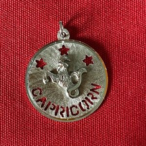 Very Unique VTG Silver Capricorn Cutout Charm